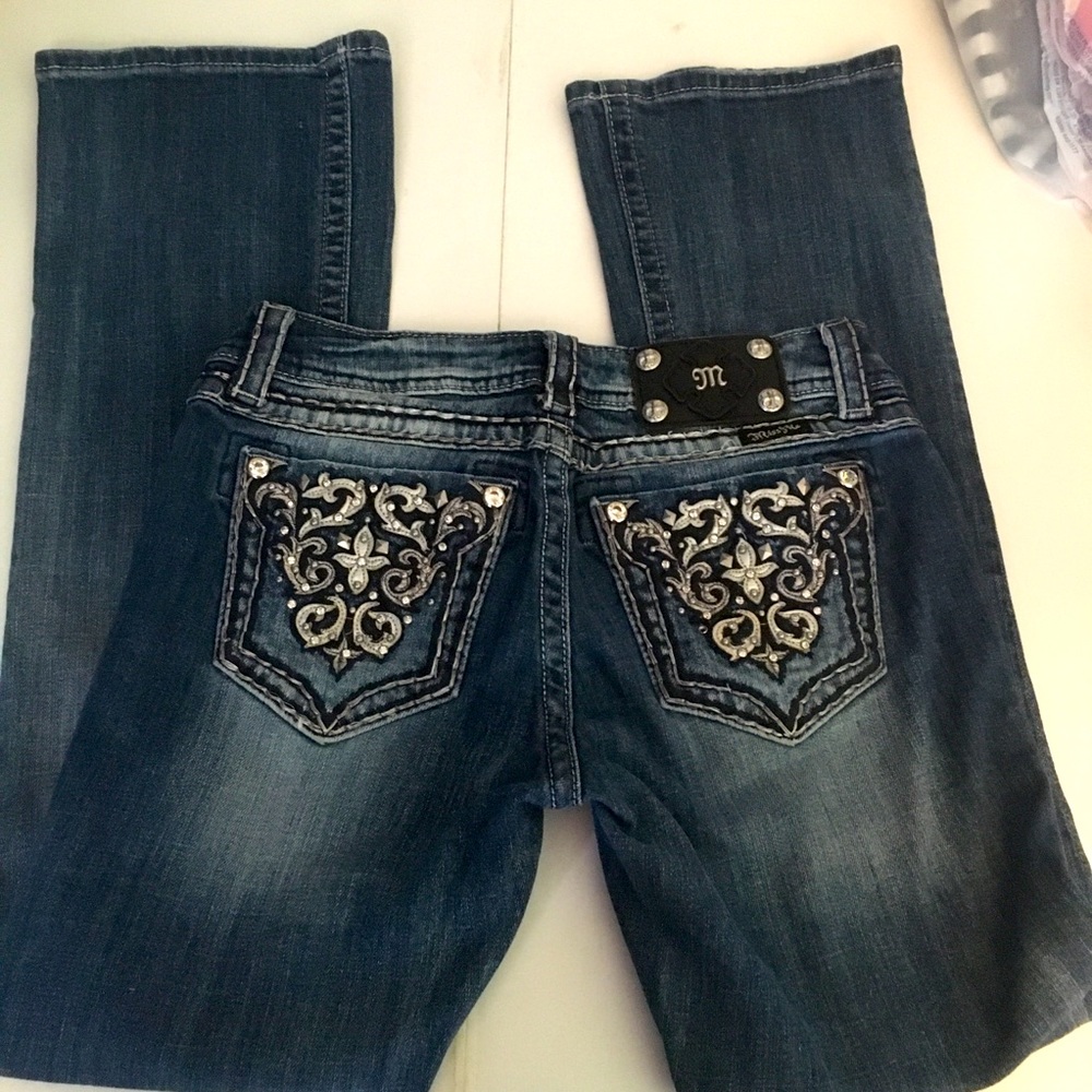 Miss Me Sz 26 Boot Cut Embellished Jeans 26x31